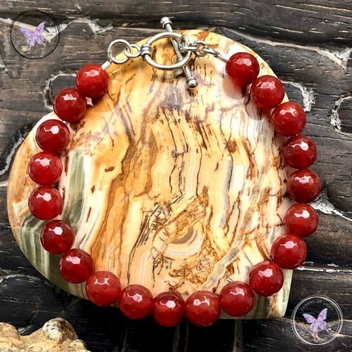 Carnelian Healing Bracelet With Silver Toggle Clasp